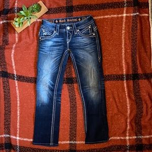 Rock Revival dark wash capri jeans HEATHER